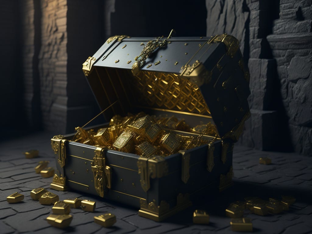 Dozen Mini Pirate Gold Treasure Chests 
