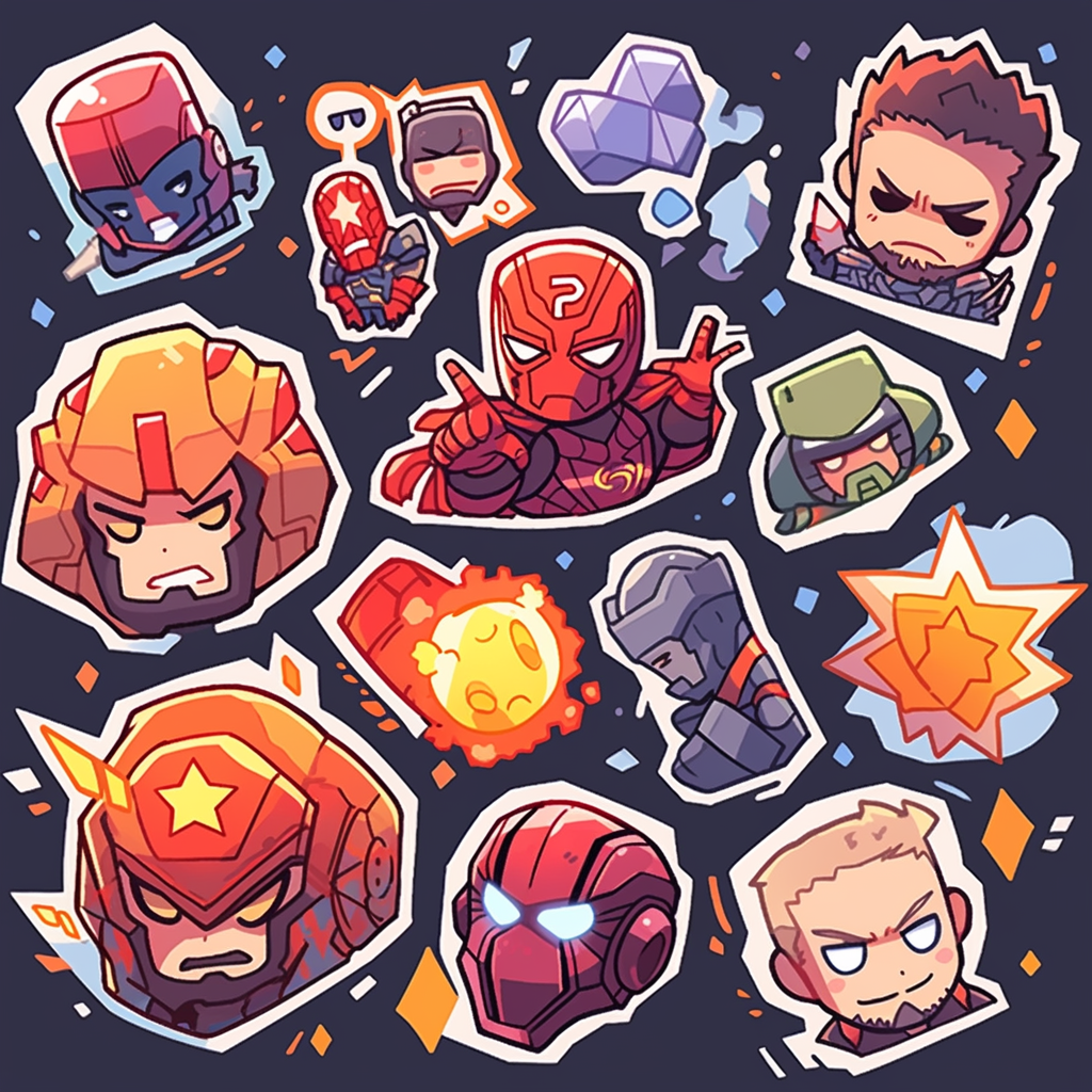 Superhero Marvel sticker set of 15+