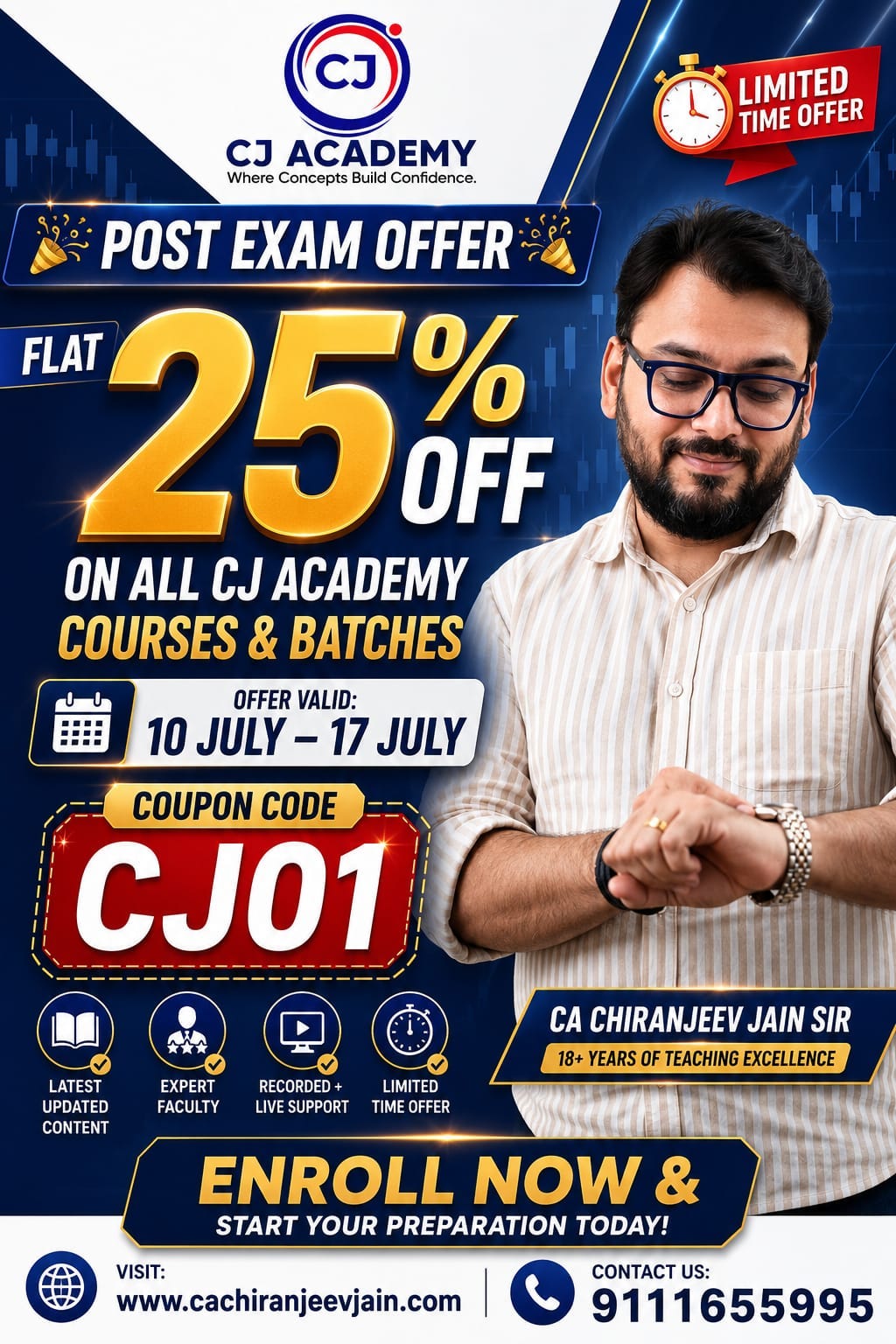 🎉 POST EXAM OFFER IS LIVE! CJ Academy | IND AS Guru CA Chiranjeev Jain🎉