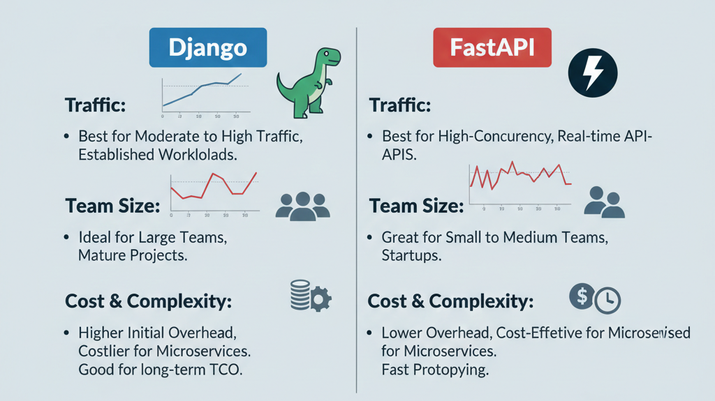 Django vs FastAPI in 2026 — A Decision Guide Based on Traffic, Team ...