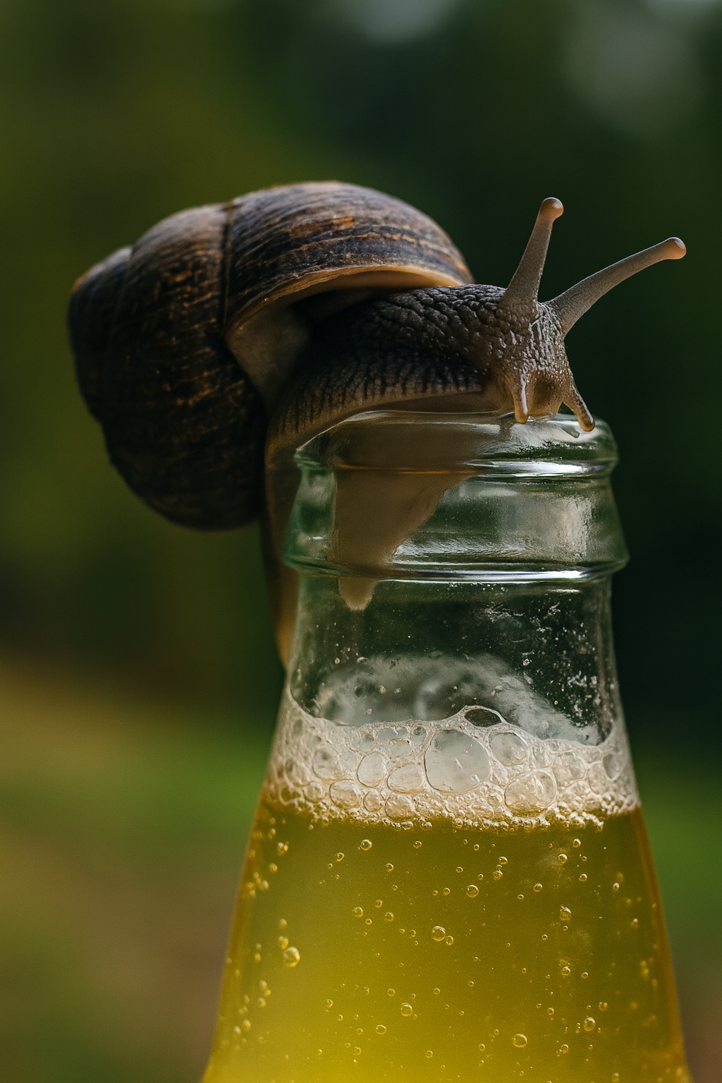 The snail in the bottle and the ute in the car park