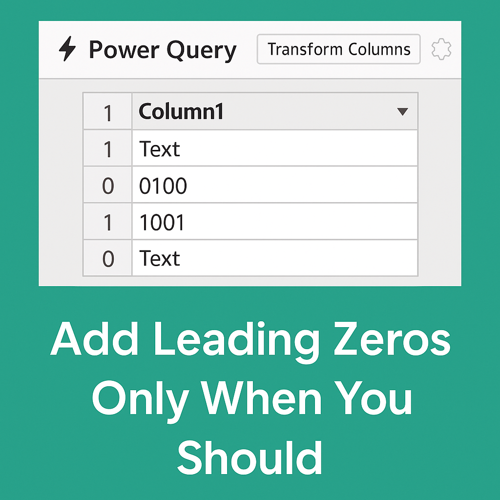 π§ Power Query Trick: Add Leading Zeros Only When You Should | by Mark ...