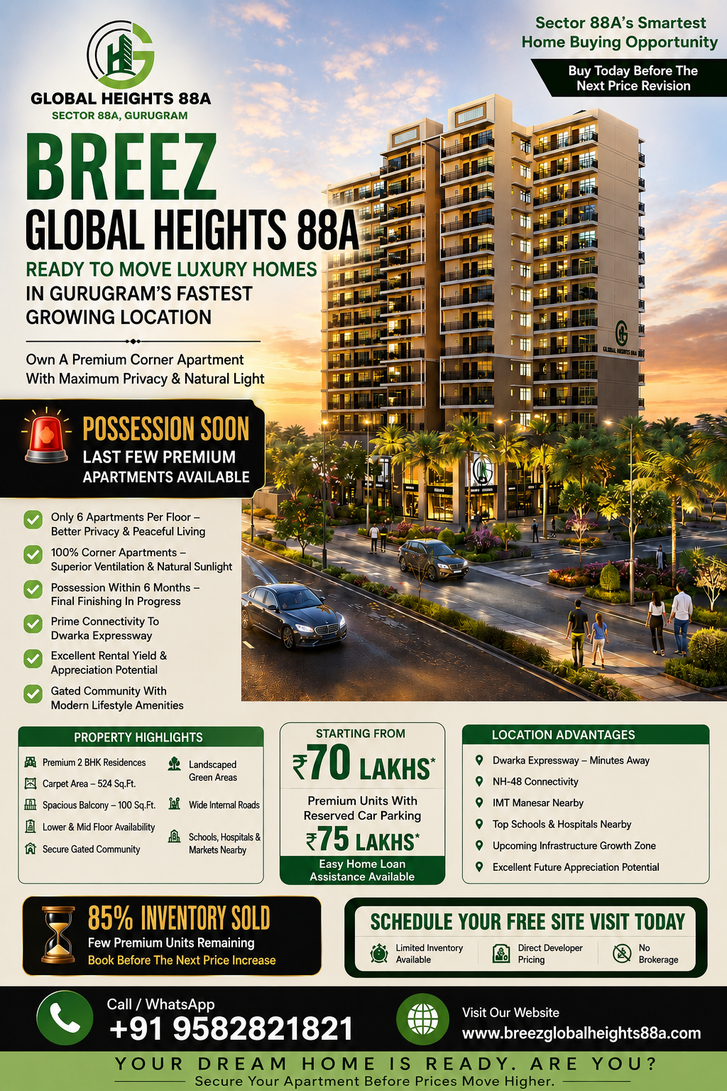 Breez Global Heights 88A — Ready To Move Luxury Homes in Sector 88A Gurugram