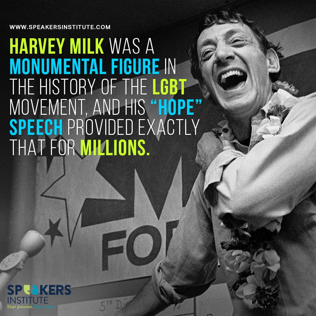 Harvey Milk’s Hope Speech (And How His Speaking and Body Language