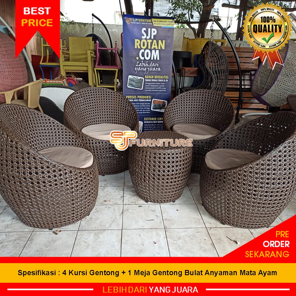 085755969664,TERJAMIN,Rattan Sofa Chair, Rattan Sofa Chair And Table