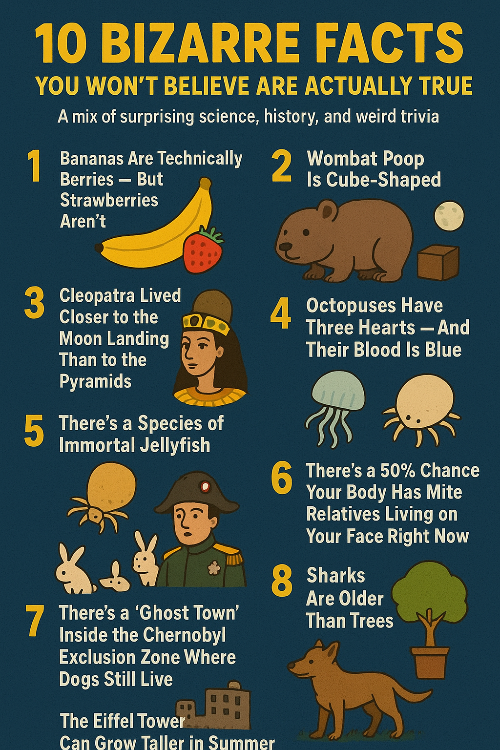 10 Bizarre Facts You Won’t Believe Are Actually True by Anna Johnson