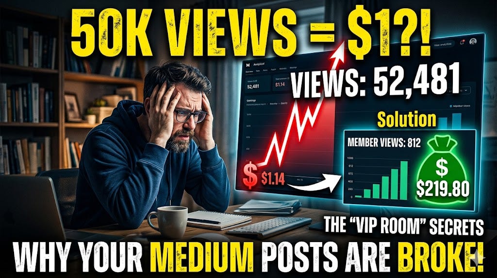 The VIP Room Paradox: How to Stop Getting “Viral But Broke” on Medium