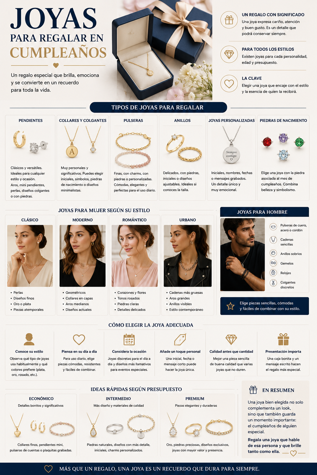 Ideas de joyas para acertar con un regalo de cumpleaños