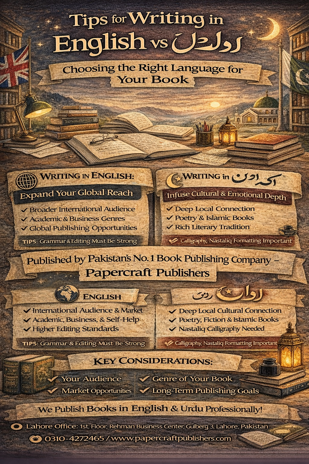 Tips for Writing in English vs Urdu: Choosing the Right Language for Your Book