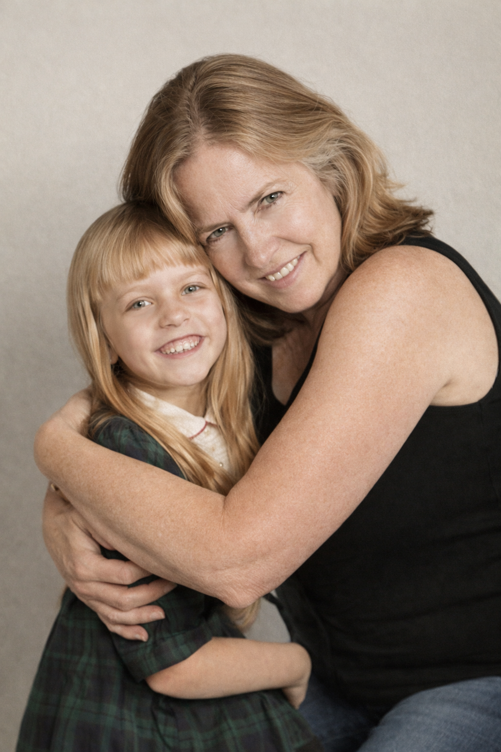 The author at about 58 and the author’s younger self at about 6 years old, hugging. By TandA.