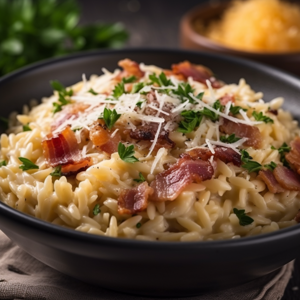 Orzo Carbonara. Making Carbonara with Orzo, instead of… by Just