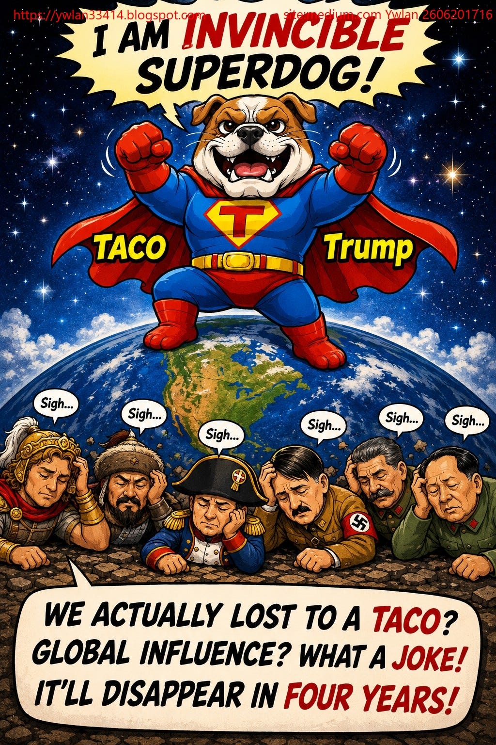 By placing modern political figures alongside some of history’s most famous conquerors and rulers…