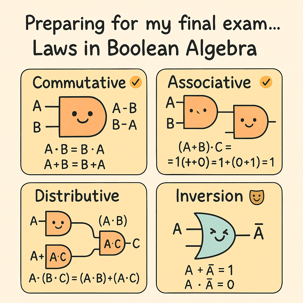 Preparing for my final exam… 📝✨ Laws in Boolean Algebra