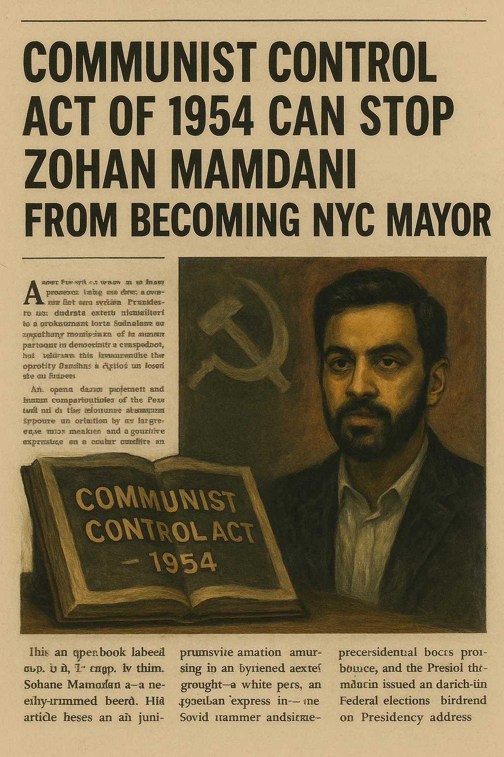 Is the Communist Control Act of 1954 a legal barrier to Zohan Mamdani’s