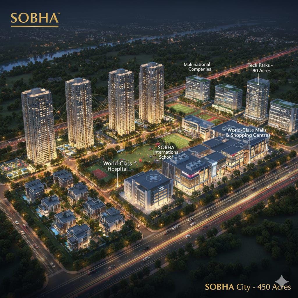 Sobha World City Ultra Luxury High-end Apartments near Brigade Signature Mall Old Madras Road…