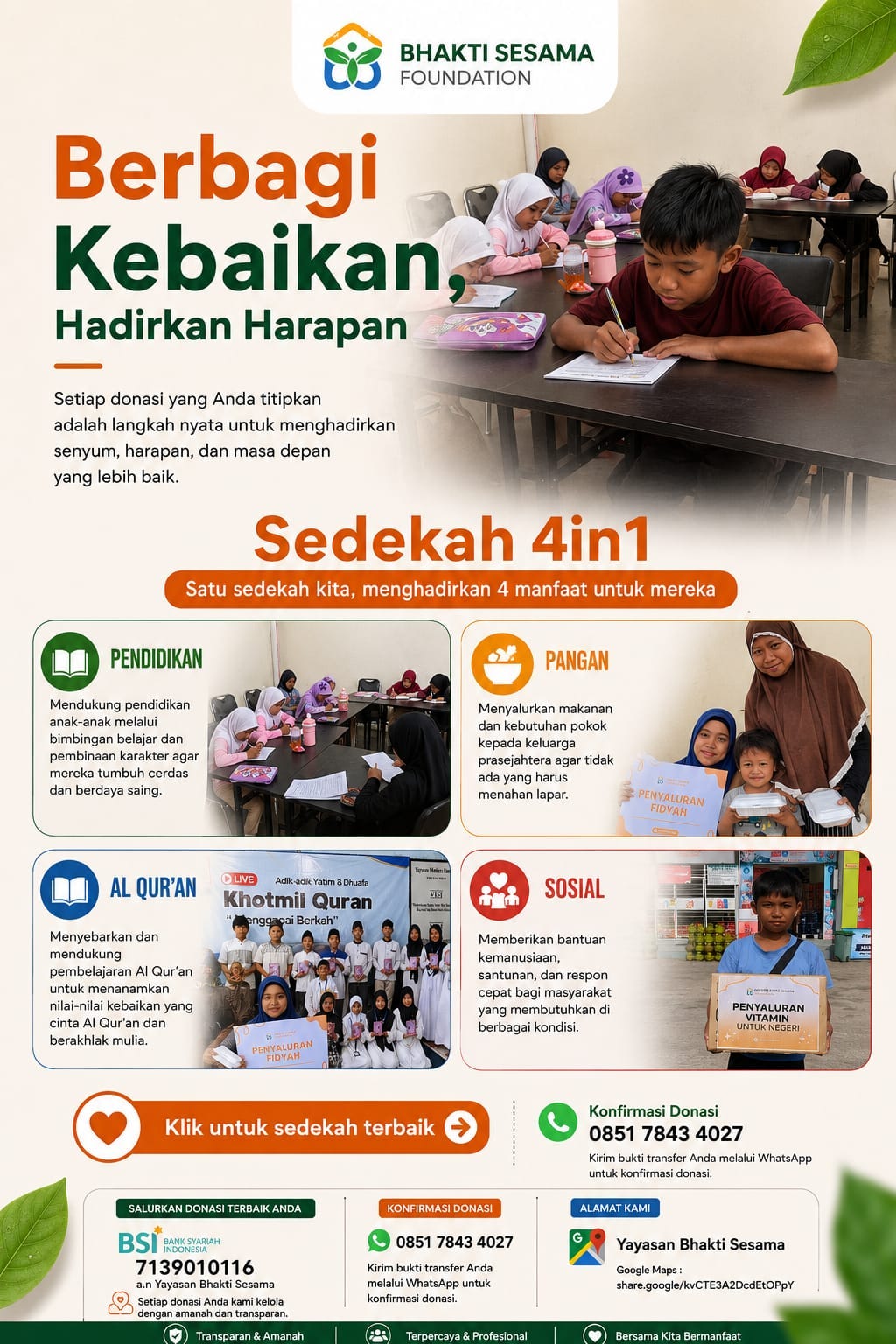 Berbagi Kebaikan, Hadirkan Harapan