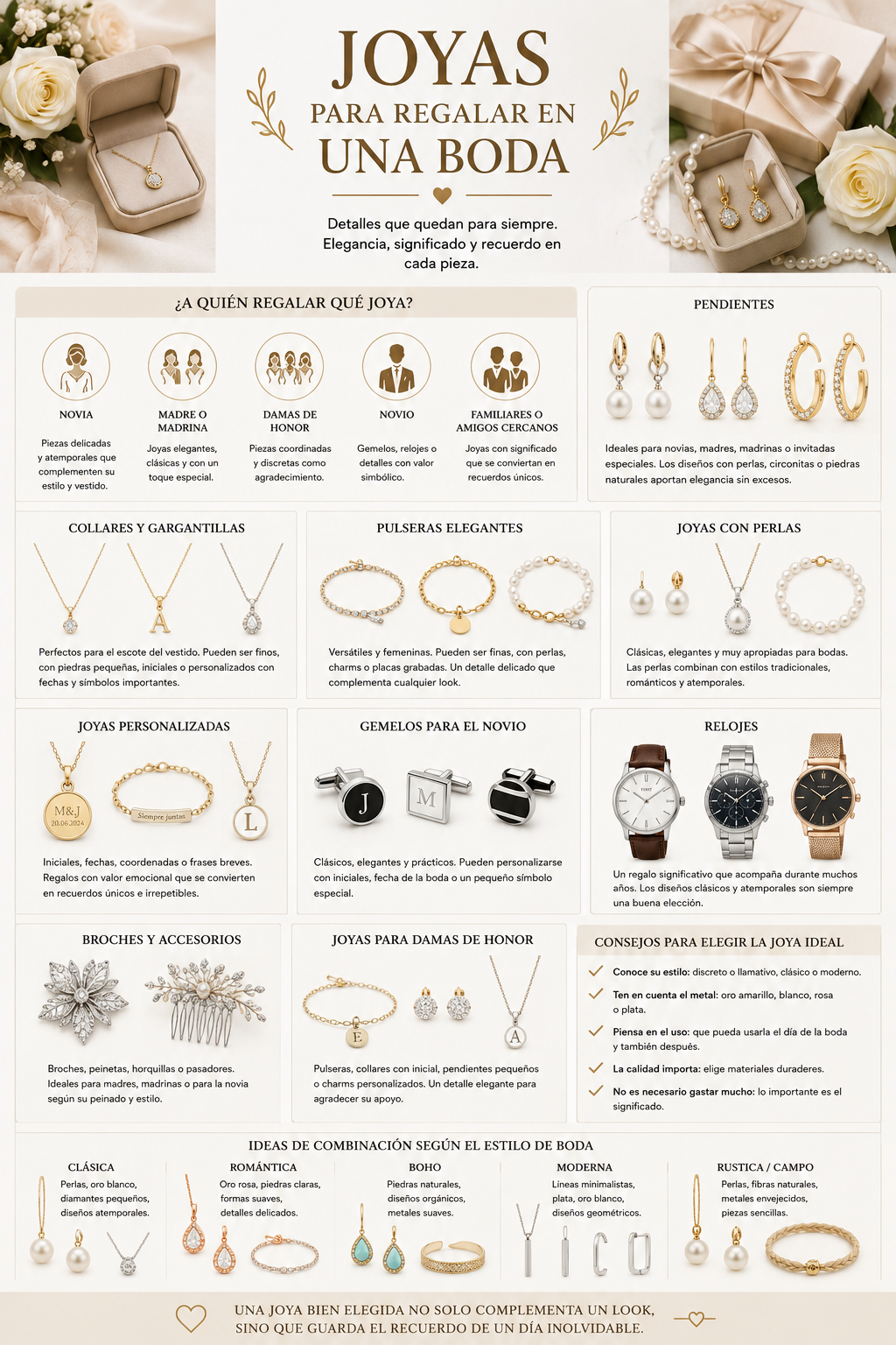 Ideas de joyas para regalar en una boda con buen gusto