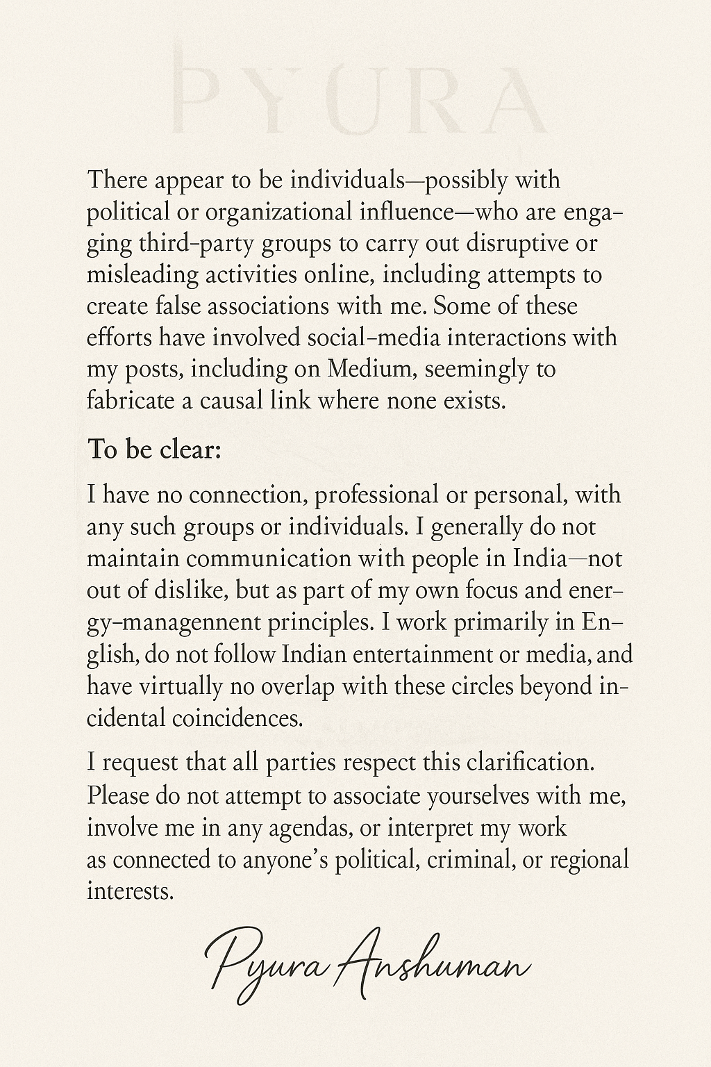 A Clarification on False Associations Being Created Online