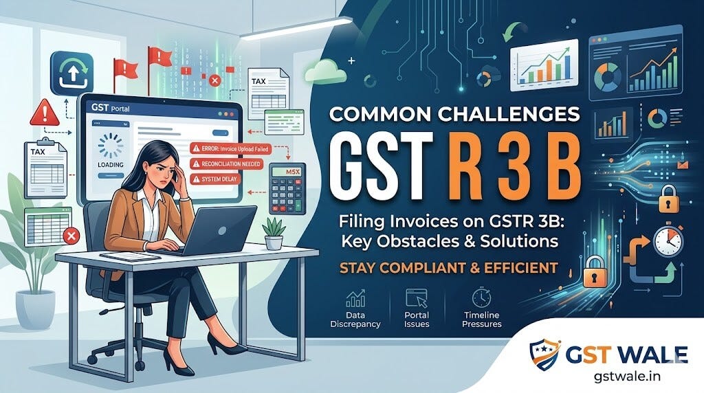 Common challenges facing taxpayers while uploading invoices on gst r 3 b