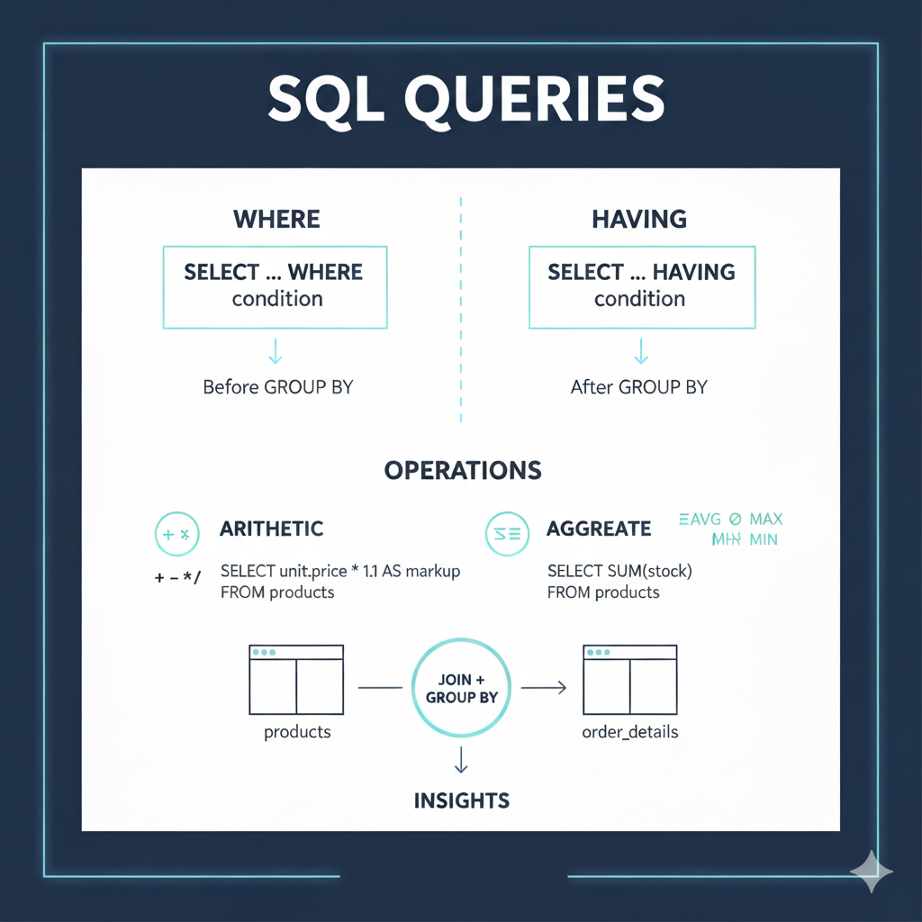 ARITHMETIC AND AGGREGATE OPERATIONS IN SQL QUERIES