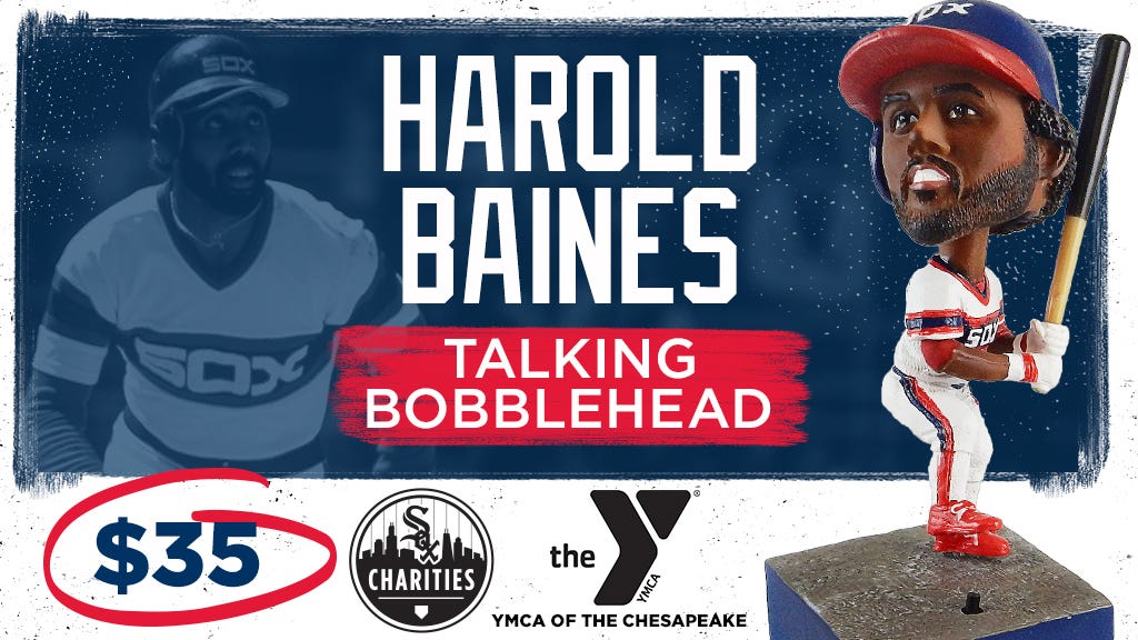 White Sox Charities Honors Harold Baines with Bobblehead, by Chicago White  Sox