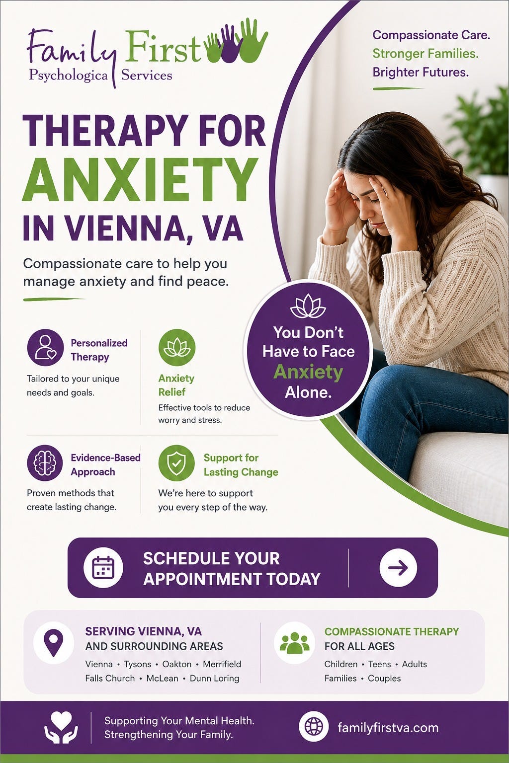 Therapy for Anxiety in Vienna, VA -Compassionate Support at FamilyFirst