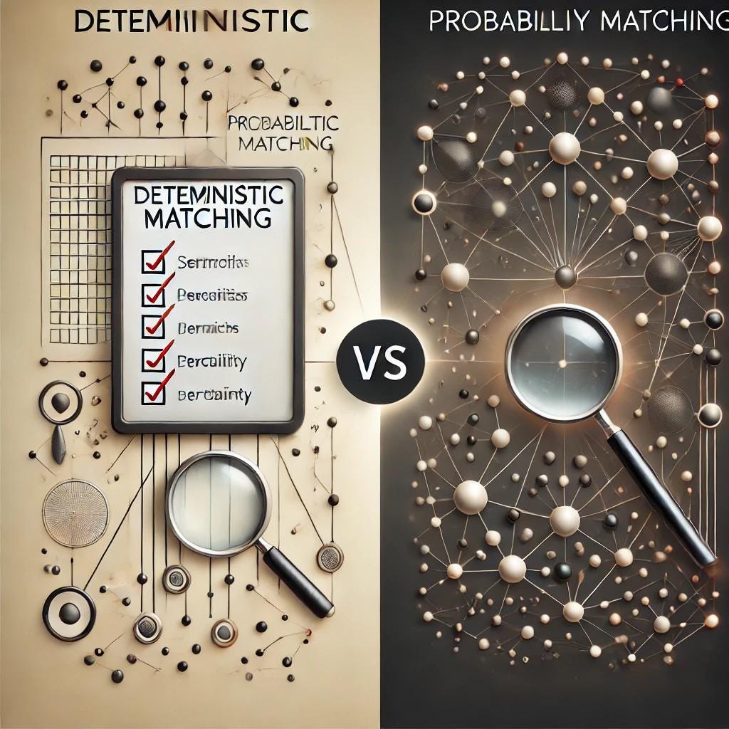 Which is Better: Deterministic Matching or Probabilistic Matching?