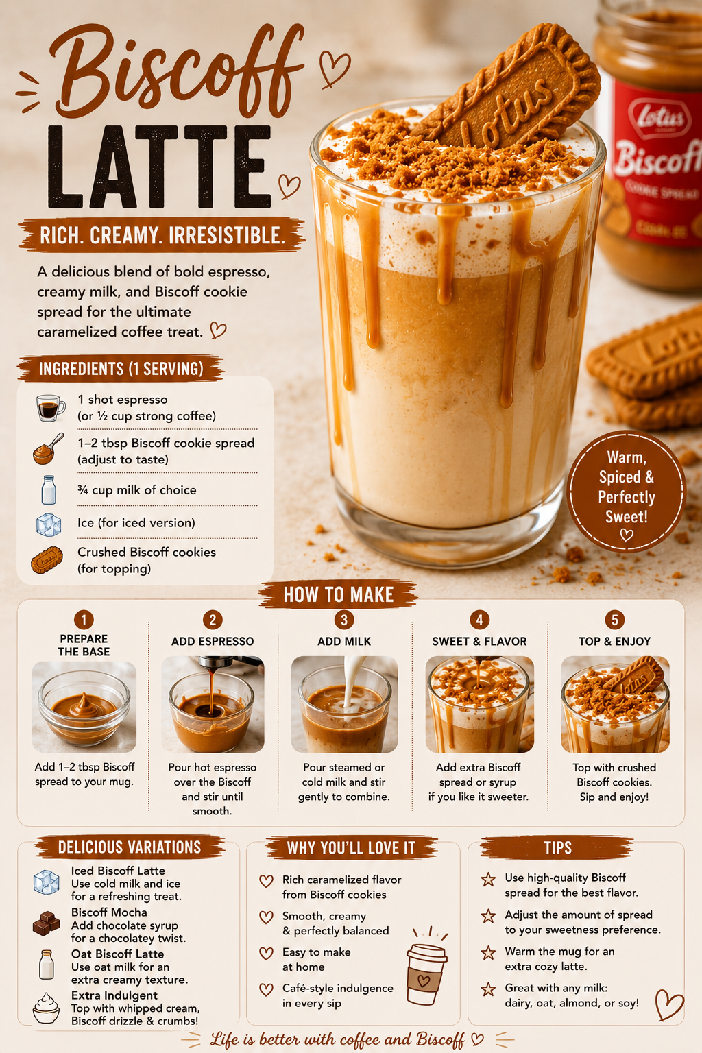 Biscoff Latte: A Rich and Caramelized Coffee Delight ☕🍪✨