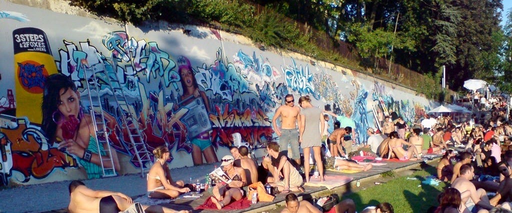 Legal Graffiti Wall (free space) - Rideau River underneath the