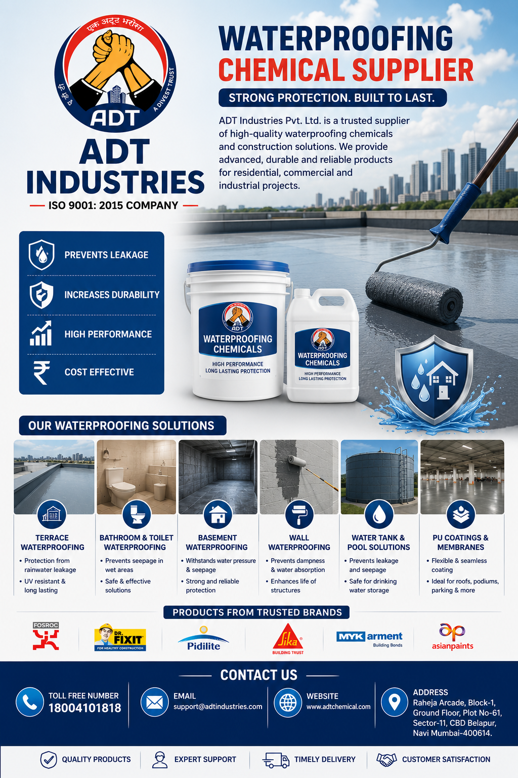 Waterproofing Chemical Supplier — ADT Industries Pvt. Ltd.