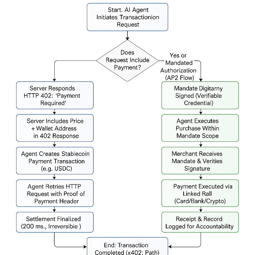 AI Agents and Autonomous Payments: A Comparative Study of x402 and AP2  Protocols | by Jung-Hua Liu | Medium