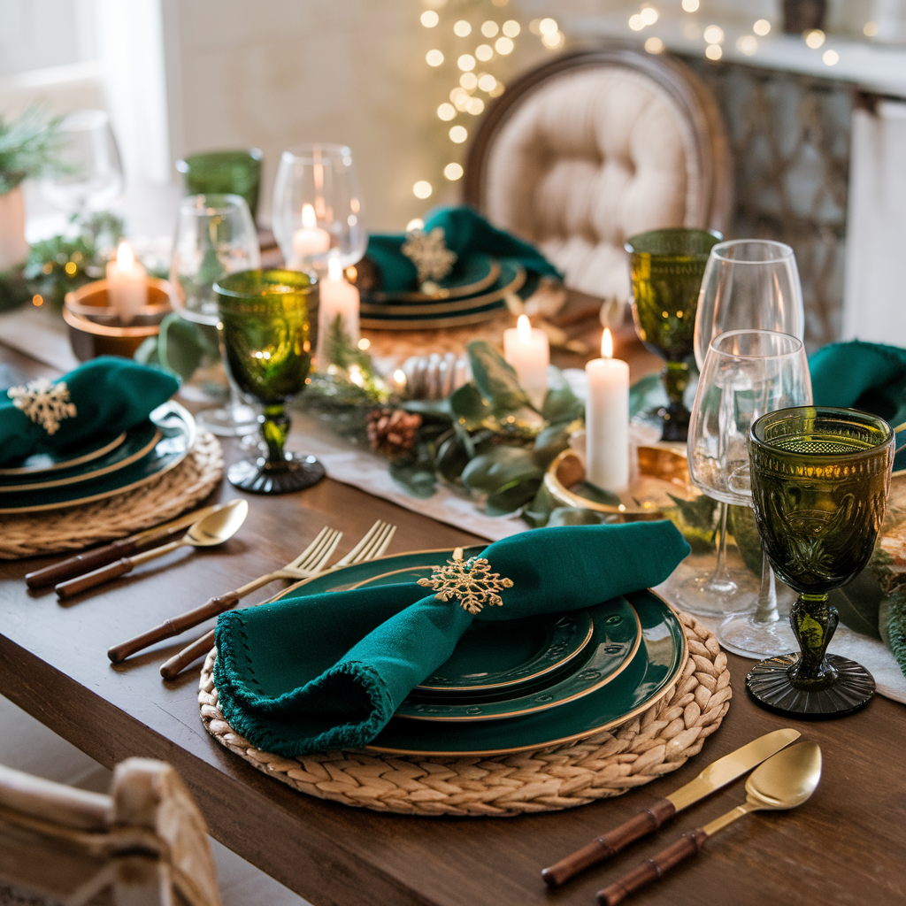Green Holiday Table Setting Ideas for a Festive yet Elegant Spread