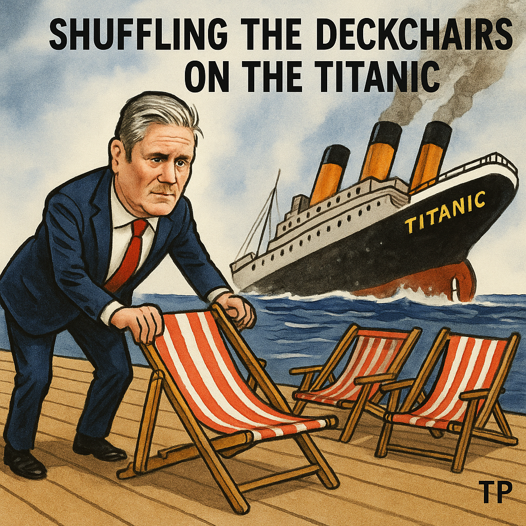 Starmer’s Reset: Similar To Rearranging the Deckchairs on the Titanic… 🤯 By Lane Clark of TPP.