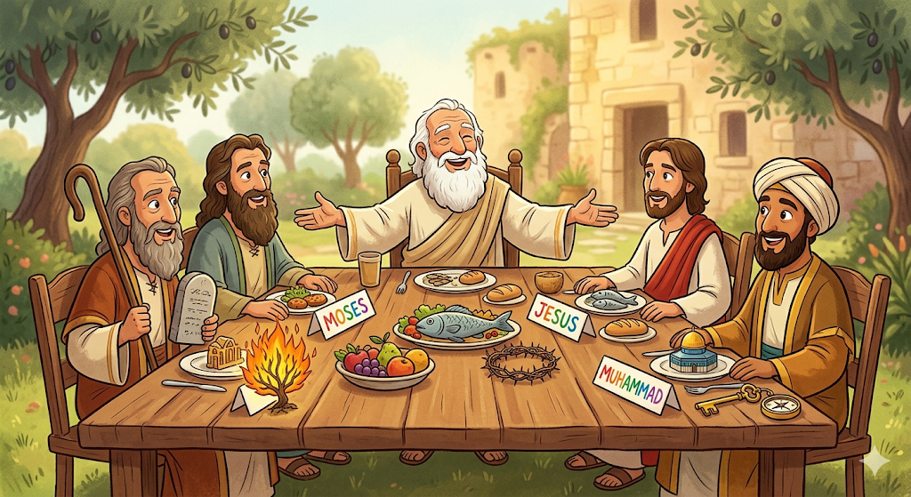 Abraham, Moses, Jesus, Muhammad.
