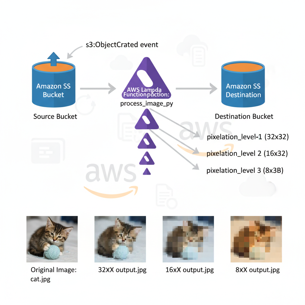 ๐จ Serverless Pixel Magic with AWS Lambda โ Automated Image Pixelation ...