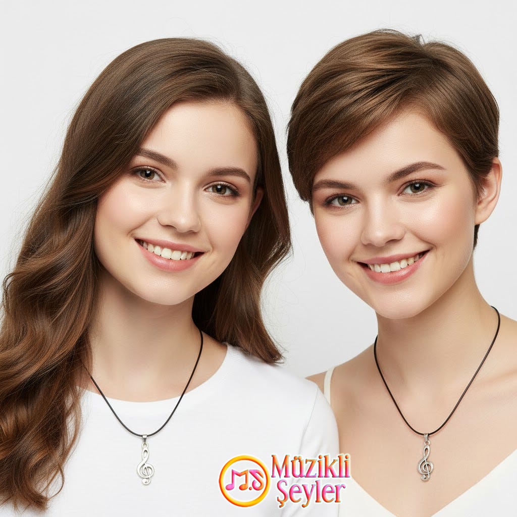 Şık Metal Gövdeli Sol Anahtarı Kolye Müzikli Şeyler’de