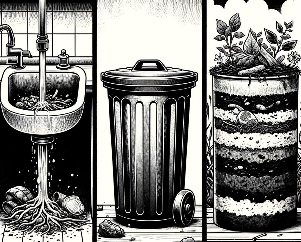 Garbage Disposal vs. Trash Can vs. Composting by ESr Feb, 2024 Medium