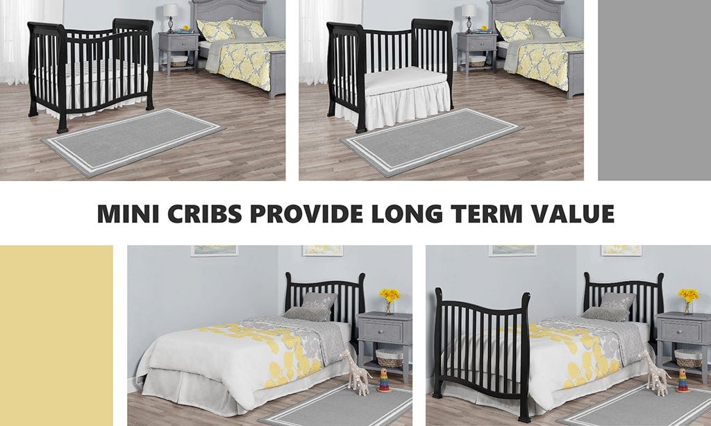 Mini cribs are great for co-sharing and provide long term value