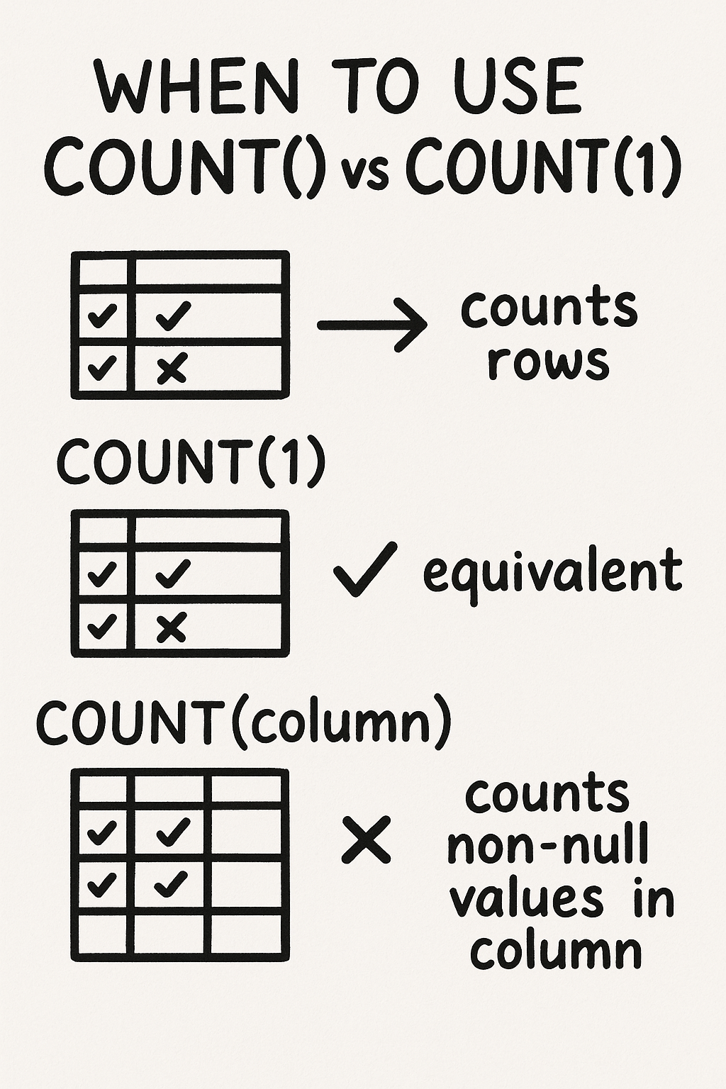 When to Use COUNT(*) vs COUNT(1) in SQL Queries | by The Next Exception ...
