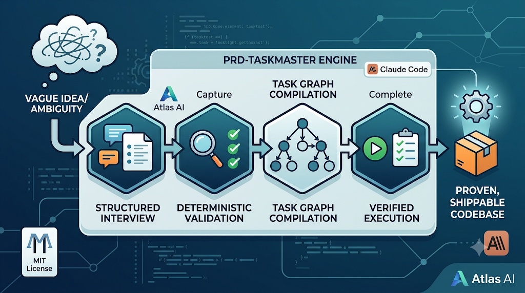 PRD-Taskmaster Turns a One-Line Idea Into a Proven, Verified, Shippable Codebase