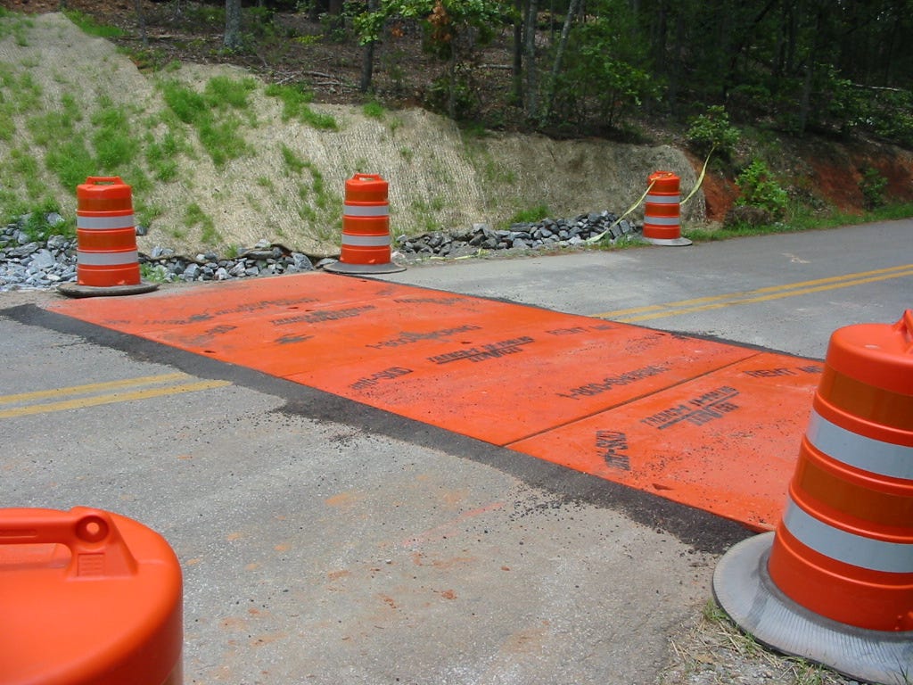 Steel road plates