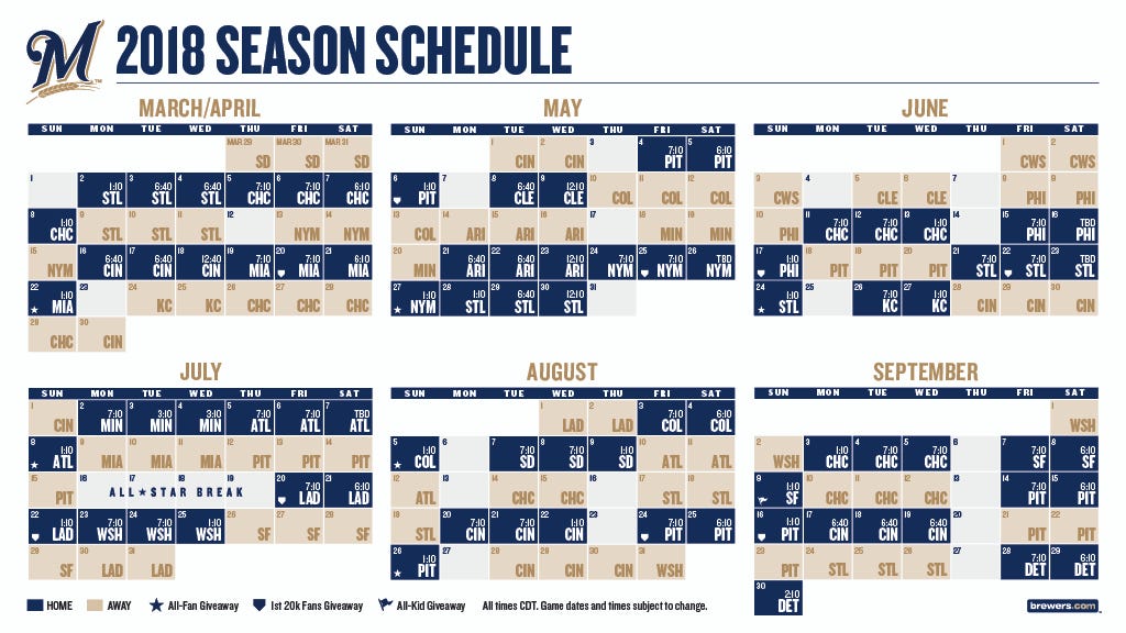 Milwaukee Brewers announce their 2020 promotional giveaway lineup
