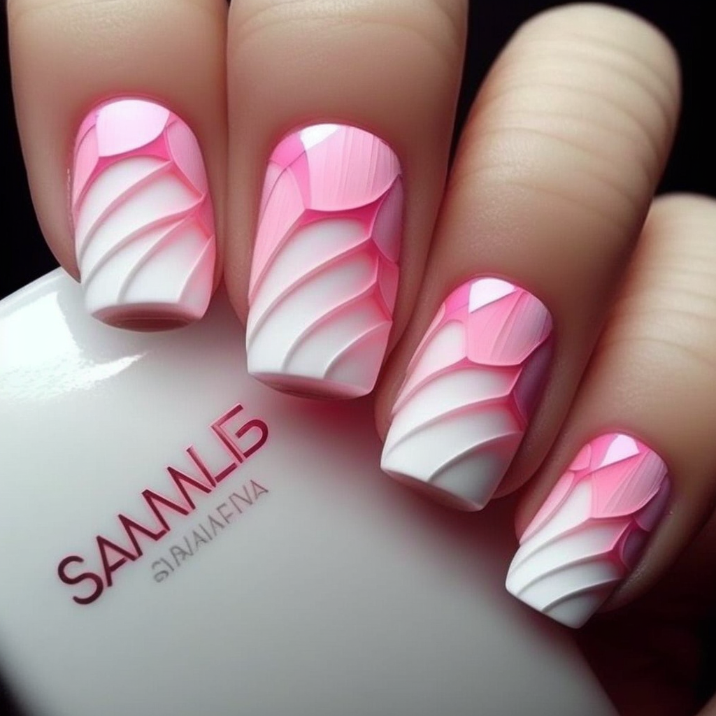 Pink Nail Polish Art, Pink Ombre Nails Manicure