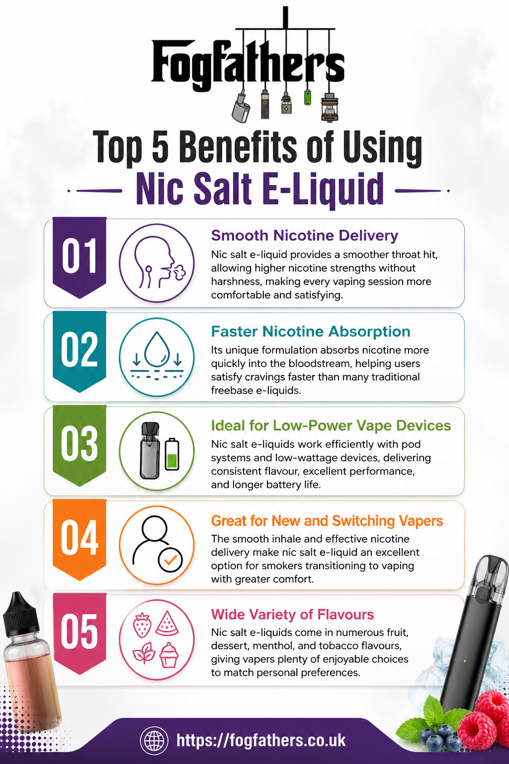 Top 5 Benefits of Using Nic Salt E-Liquid