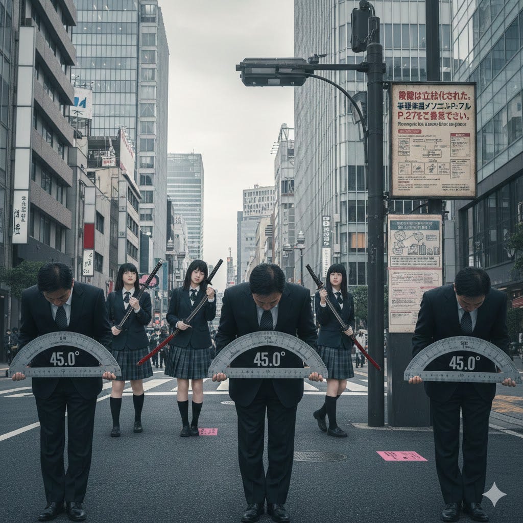 45.0° Perfectly polite Legally sanctioned Image courtesy of the Ministry of Visual Propaganda Generated with Google Gemini