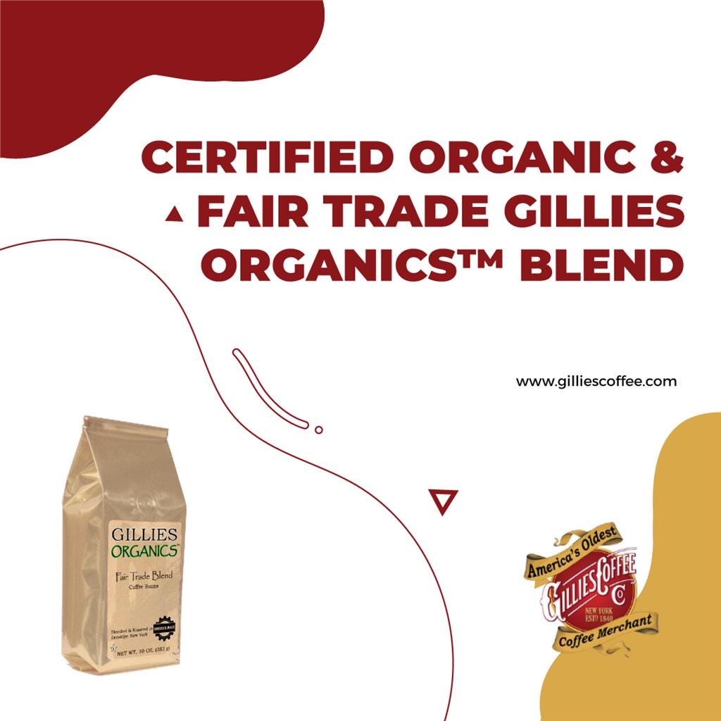 Certified Organic & Fair Trade Gillies Organics™ Blend Gillies Coffee