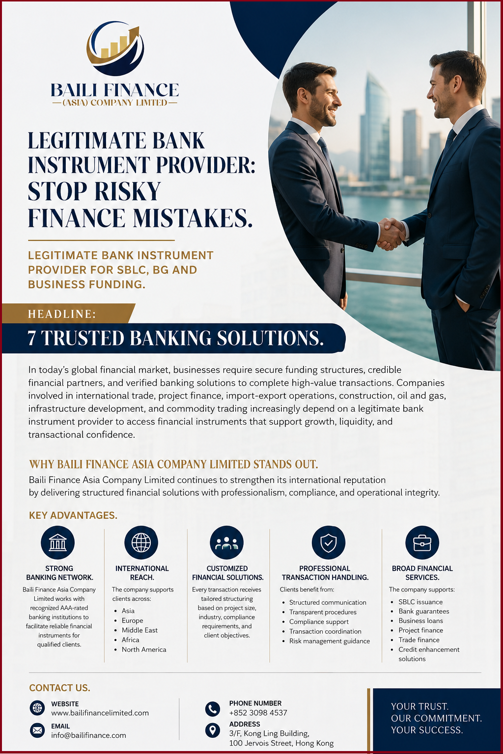 LEGITIMATE BANK INSTRUMENT PROVIDER: STOP RISKY FINANCE MISTAKES.