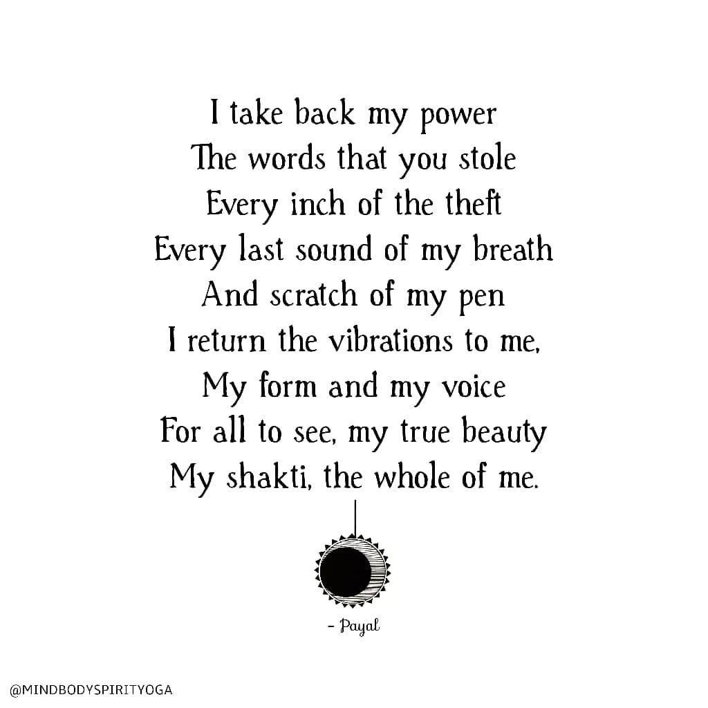 I Take My Power Back ~ Poetry. My power is in my breath ~ I write my… | by  Payal | Medium