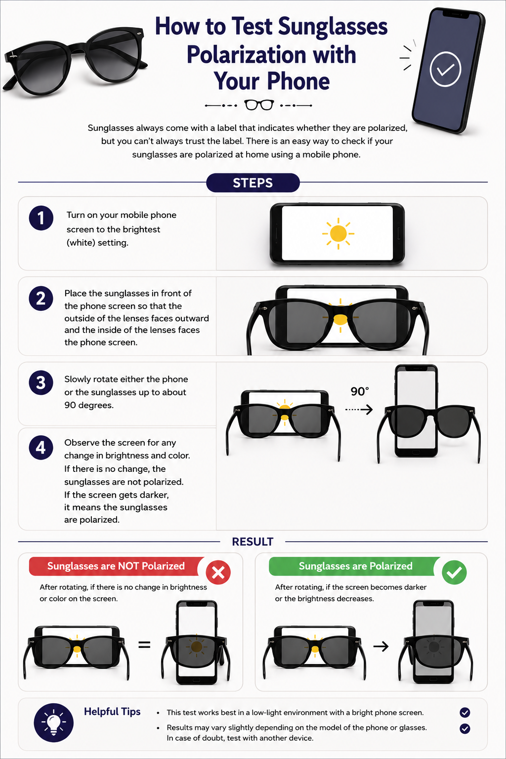 Steps to Test UV Protection in Glasses Using a Mobile Phone