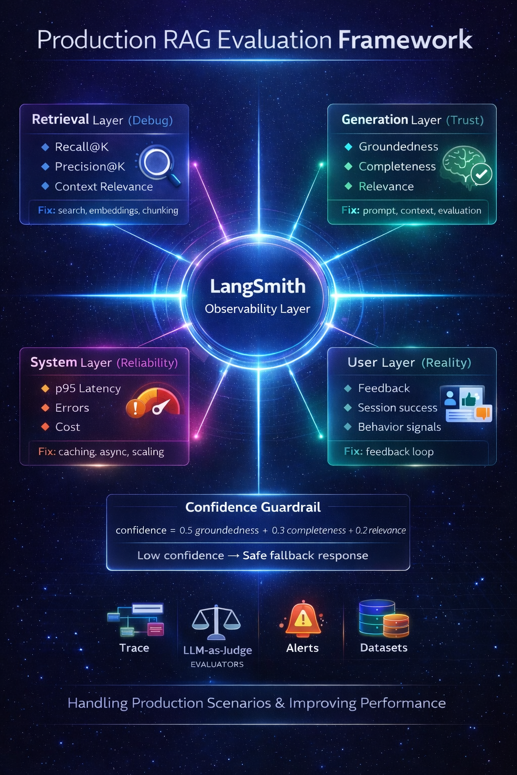 🚀 LangSmith Evaluation Metrics for Production-Ready GenAI Apps (RAG + Agents)